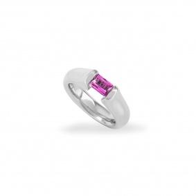 White Gold Pink Sapphire Ring 0.65ct